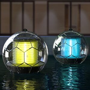 inkax Solar Floating Light Pond Light Pool Light Color Changing Globe Floating Night Light Waterproof PC Solar Light Swimming Pool Pond Garden Party Home Decoration(2 PCS)