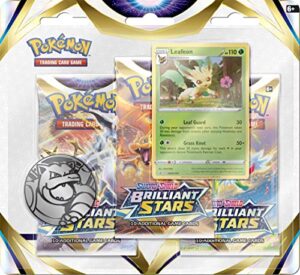 Pokémon TCG: Sword & Shield - Brilliant Stars Triple Pack - Leafeon (3 Boosters & Foil Promo Card)