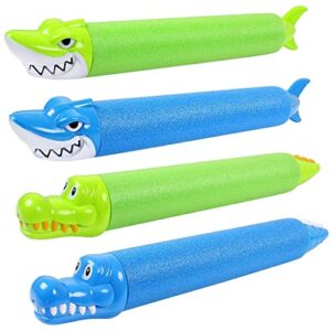4 Packs Squirt Water Pistol，Shark Shape Super Soaker Water Guns