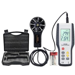 ERAY Digital Anemometer Wind Speed Gauge Air Velocity Flow Volume Meter with Backlight LCD Display