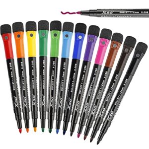 ABEIER whiteboard markers whiteboard pens:12 Magnetic Whiteboard Pens and Eraser set