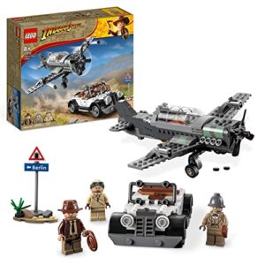 LEGO 77012 Indiana Jones Fighter Plane Chase Set with Buildable Airplane Model & Vintage Toy Car plus 3 Minifigures