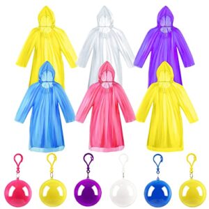6 PCS Emergency Rain Ponchos for Adult
