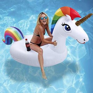Unicorn Pool Float - Inflatable Unicorn Pool Floats Beach Floats Swimming Seat Boat
