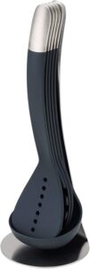 Joseph Joseph Nest Utensils Plus 5 piece Set with magnetic storage stand- Black/Stainless Steel