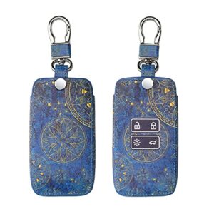 kwmobile Key Cover Compatible with Renault - Full Print Design - Golden Mandalas