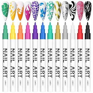 12 Color 3D Nail Art Pens Set