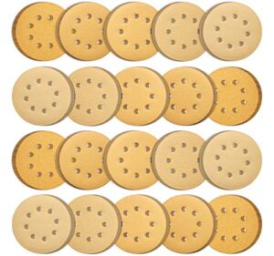 S SATC Orbital Sander Discs 100PCS 125mm Sanding Discs Hook and Loop Mixed Grits 60 80 120 150 22