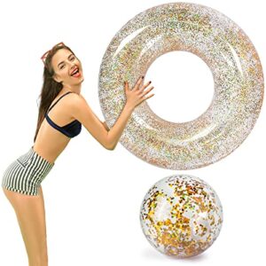 VGOODALL Inflatable Swimming Ring with Sequins