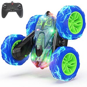 BEZGAR LED Remote Control Cars - 2.4GHz Double Sided Stunt Car