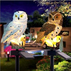Apluskis Garden Ornaments Outdoor Owl Shape Light LED Solar Garden Light Owl Lawn Lamp Waterproof Solar Led Lights Outdoor Yard Garden Creative Solar Lamps (Brown)