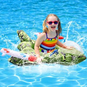 AnseTo Inflatable Pool Float Large Rideable Fighter Pool Floats with 2 PCS Water Guns Pool Toys