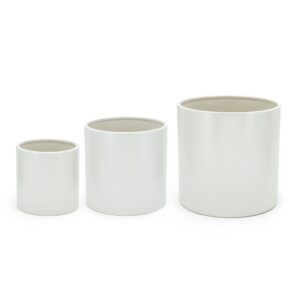 Amazon Basics Assorted Sizes Smooth Ceramic Round Planters
