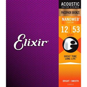 Elixir 16052 Strings Phosphor Bronze Acoustic Guitar Strings w NANOWEB Coating