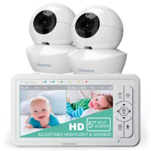 Babysense UPGRADED 5" HD Split-Screen Baby Monitor