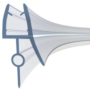 HNNHOME 870mm Pre-Curve Rubber Plastic Bath Shower Screen Seal Strip Perfect for 4-6mm Curved or Straight Glass Door 16-22mm Gap