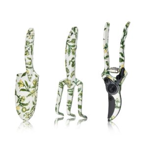 ZOGPLG 3PCS Gardening Gifts For Women Garden Tools Set with Floral Print Mother's day Birthday Plant Gardening Hand Tools with Floral Print Trowel Gifts for Mum for Ladies Gardene