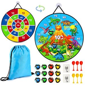26" Double Sided Foldable Kids Dart Board Set