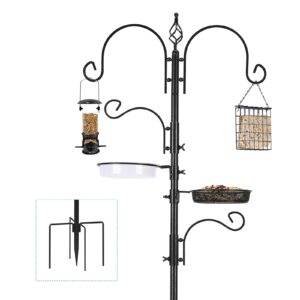 Urban Deco Bird Feeding Station Kit Bird Feeder Pole Wild Bird Feeder Hanging Kit Planter Hanger Multi Feeder Hanging with Metal Suet Feeder Bird Bath for Attracting Wild Birds