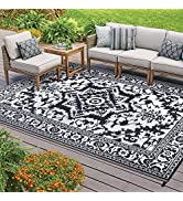 Cekene Outdoor Rugs 150x245cm Grey Waterproof Clearance Reversible Camping Rugs Foldable Recycled...