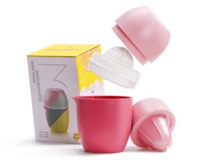 Lechin Lemon Squeezer with Unique Lemon Shape Design Citrus Juicer Manual Two Ways of Use for Different Fruits (Pink)