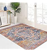 Cekene Oriental Small Area Rugs 60x90cm Non-slip Faux Wool Door Mat Indoor Washable Bohemian Entr...