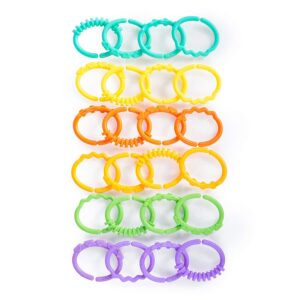 Bright Starts Lots of Links Rings Toys - for Stroller or Carrier Seat - BPA-Free 24 Pcs