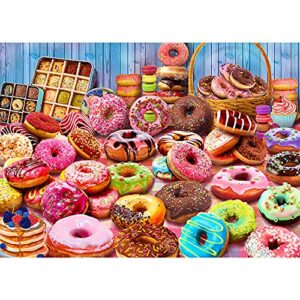 Jigsaw Puzzles 1000 Pieces for Adults Donuts Dessert 1000 Piece Jigsaw Puzzles Family Activity Jigsaw Puzzles Educational Games(27.6"x 19.7")