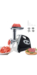Benrich Electric Meat Grinder, Stainless Steel Meat Mincer, Sausage Stuffer, Kubbe, Home Use
