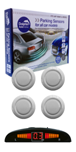 DMS450 - White Micro Parking Sensor Kit With Display by Dolphin Automotive