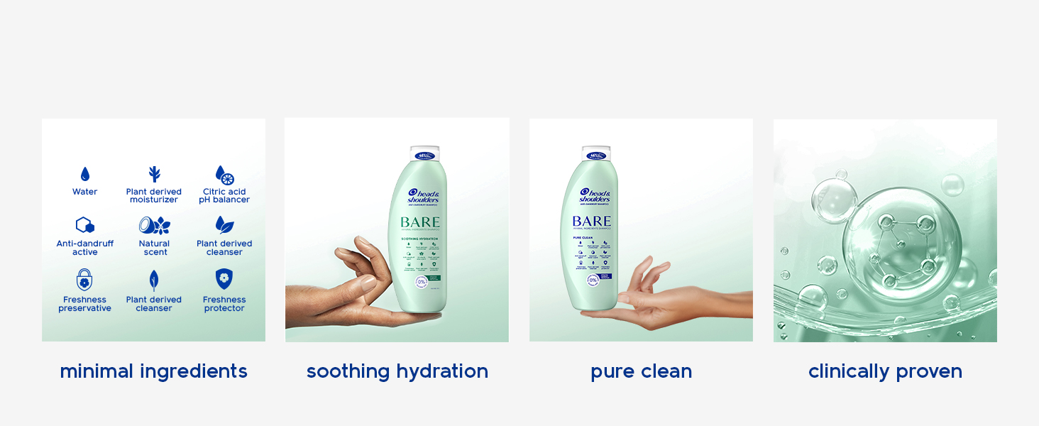 minimal ingredients, soothing hydration, pure clean, clinically proven