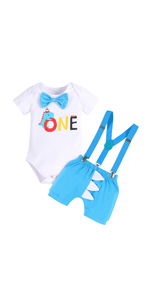 Baby Boy Dinosaur First Birthday Outfit