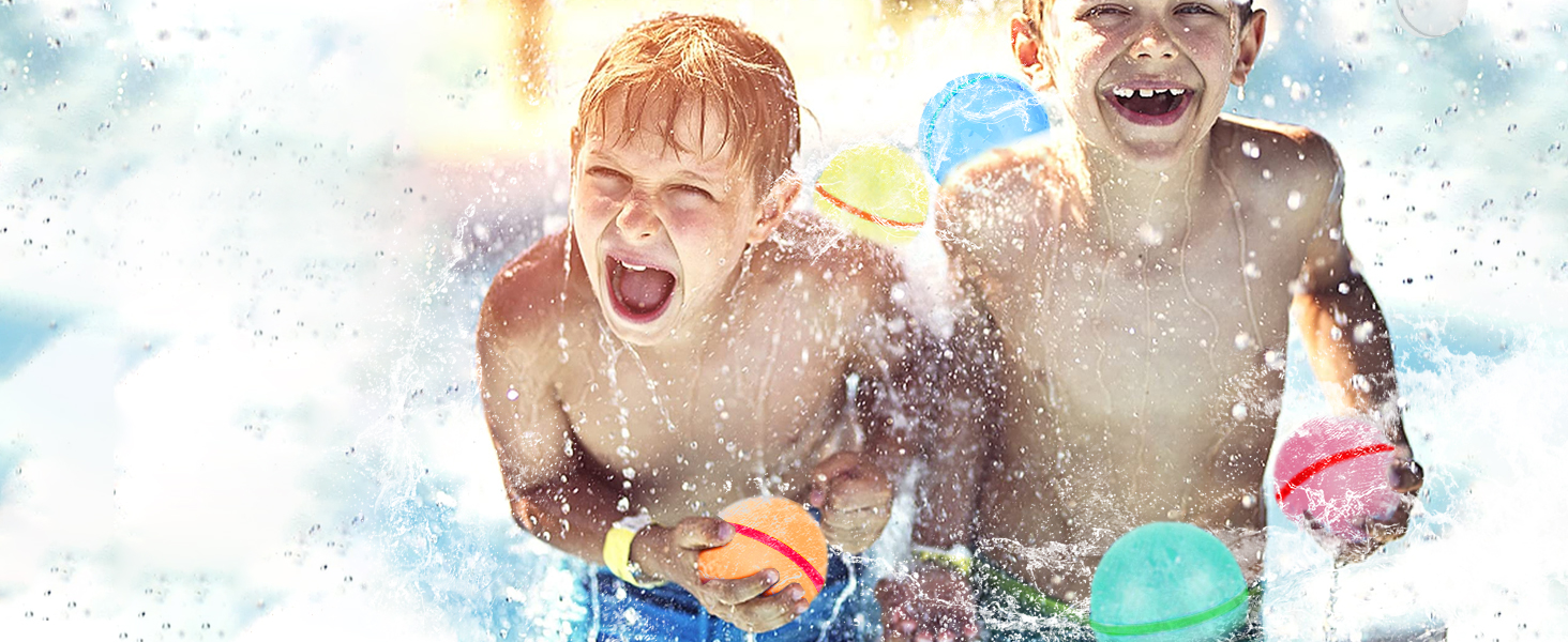 Pool fun with water balloon