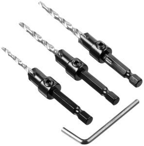 Amazon Brand - Denali 3-Piece Countersink Drill Bit Se