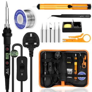 Soldering Iron Kit 80W LCD Adjustable Temperature 180-520°C Welding Tools ON/Off Switch