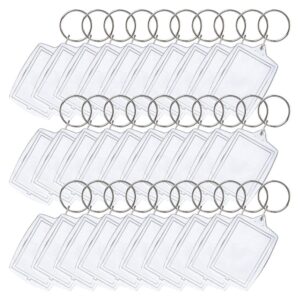 Photo Keyring 30 Pieces Blank Photo Keyrings Double Sided Blank Insert Keychain Acrylic Clear Photo Key Rings with Split Ring for Crafting Gift for Family Friends Photo (4 x 5.5cm)