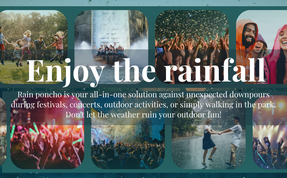 Waterproof poncho is ideal as festival essentials and for unexpected rain on any outdoor activities