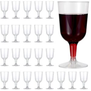 MATANA - 48 Pack Multi-use Clear Plastic Wine Glasses for Garden Wedding Anniversary and Birthday Party - 180ml