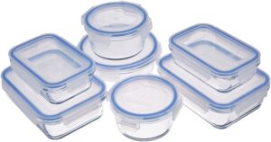 Amazon Basics Airtight Glass Food Storage Container Set with BPA-Free & Locking Plastic Lids
