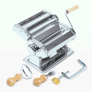 DECANA Pasta Machine incl. Ravioli Stamp & Ravioli Cutter - Pasta Maker Machine with Adjustable Settings - Pasta Roller Machine - Pasta Making Ki