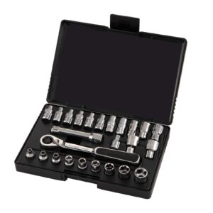 SATA ST09131SJ 25-Piece 1/4-Inch Drive 6-Point Metric/SAE Pass-Thru Socket Set