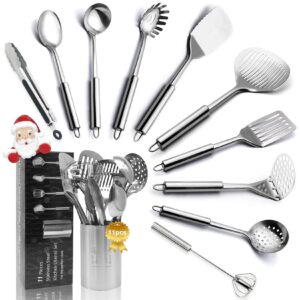 Kitchen Utensil Set Stainless Steel 11pcs - LYLAB Cooking Utensils Set for Cooking and Baking