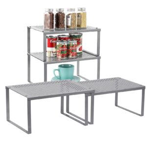 LIANTRAL 4-Pack Metal Cupboard Shelf Organiser