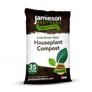 Houseplant Potting Mix Soil Compost 35L Professional Formula - Ideal For All House Plants To Provide Healthy Growth & Greener Leaves - By Jamieson Brothers