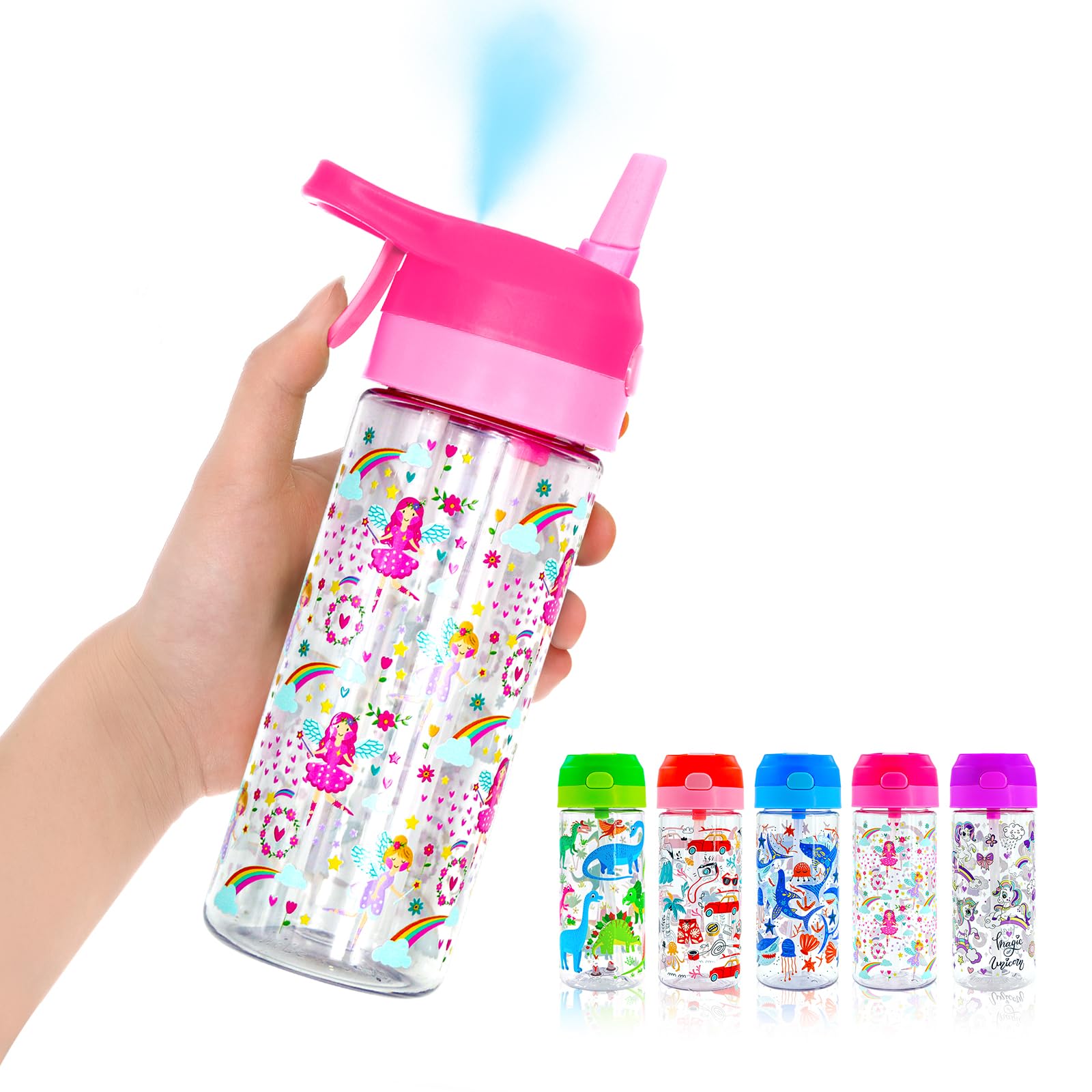 Newthinking Kids Water Bottle with Spray Mist
