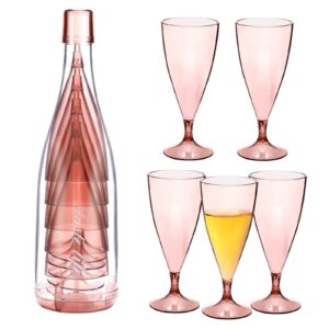 5 Pcs Stackable Champagne Glasses Set
