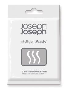 Joseph Joseph Intelligent Waste Activated Carbon Odour Filter Refills for Food Waste Caddy Kitchen Bin - Pack of 2