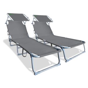 VOUNOT Folding Sun Loungers Set of 2
