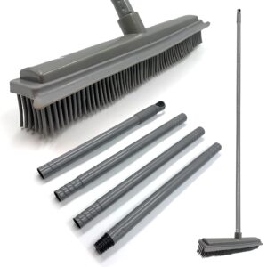 Rubber Broom with 120cm Multi-Section Metal Handle