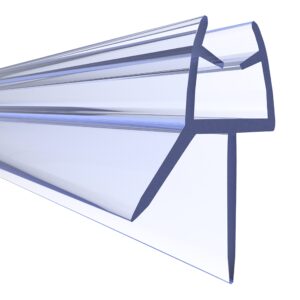 NYCENT Shower Door Seal Strip for 4-6mm Glass - Covers up to 20mm Gap - Perfect Transparent Shower Screen Seal Replacement with 90cm Adjustable Length (Straight)